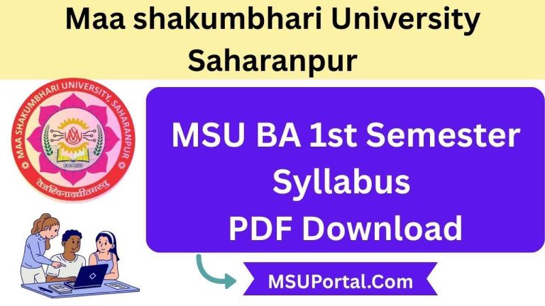 MSU BA 1st Semester Syllabus PDF Download Now