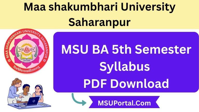 MSU BA 5th Semester Syllabus PDF Download Now