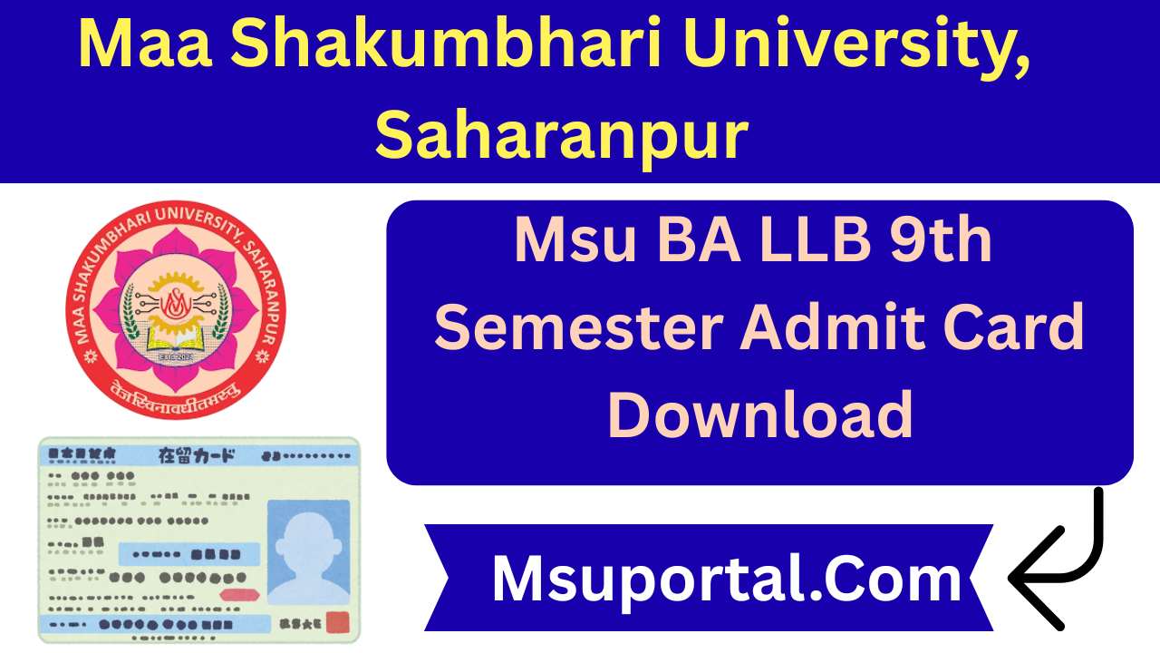 MSU BA LLB 9th Semester Admit Card Download
