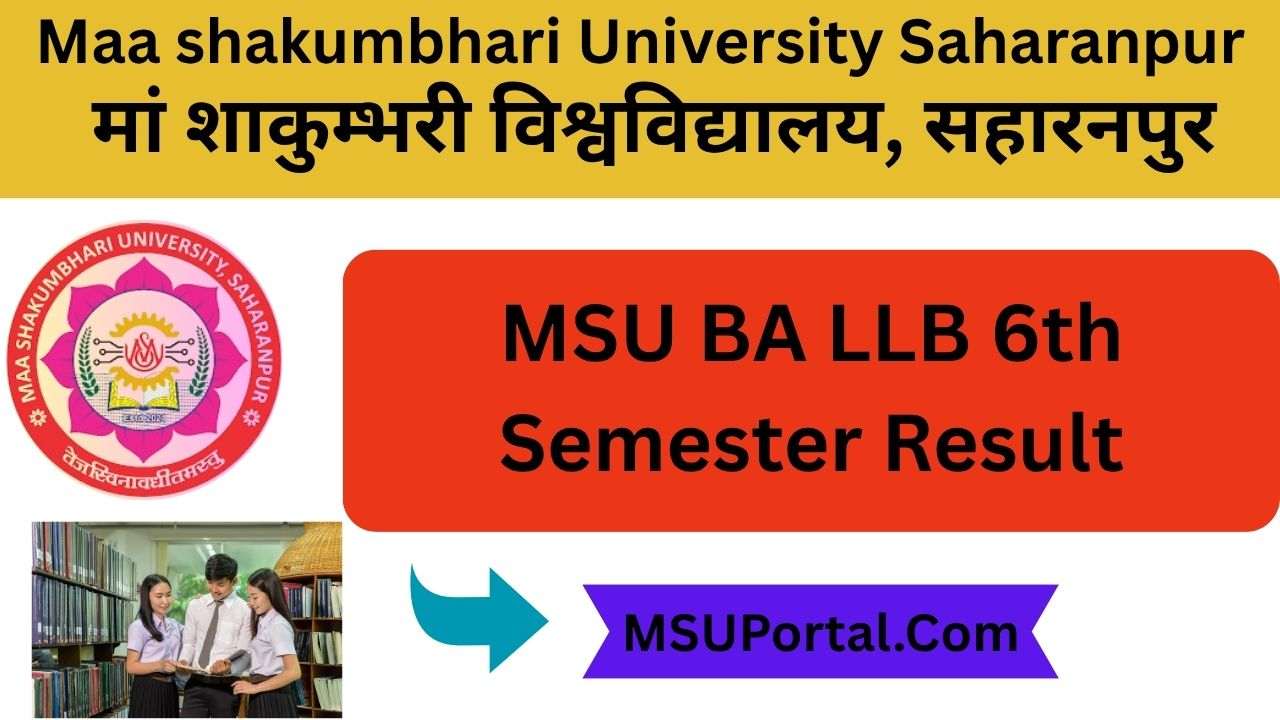 MSU BA LLB 6th Semester Result