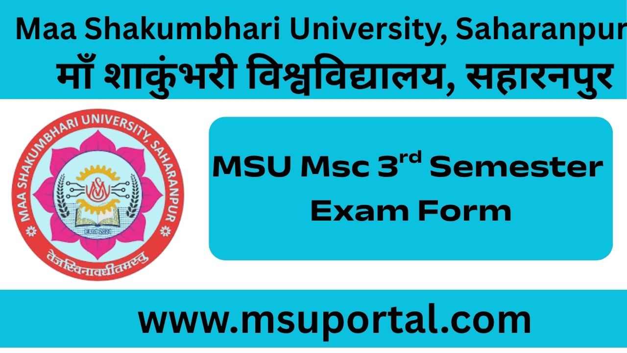 MSU Msc 3rd Semester Exam Form