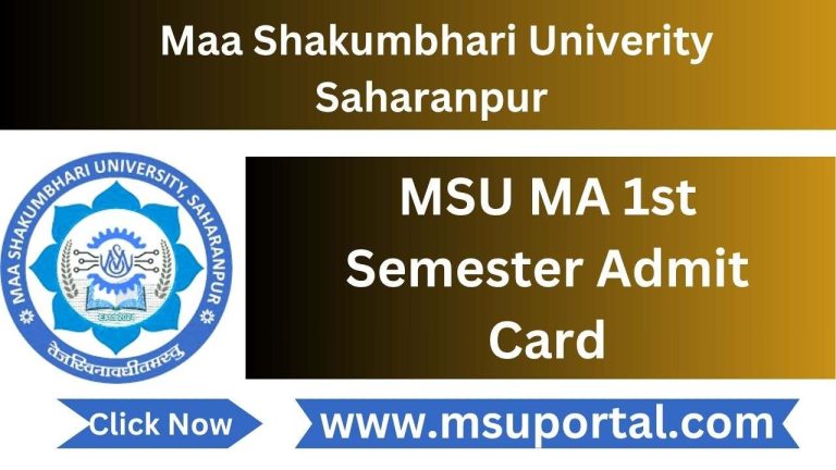 MSU MA 1st Semester Admit Card