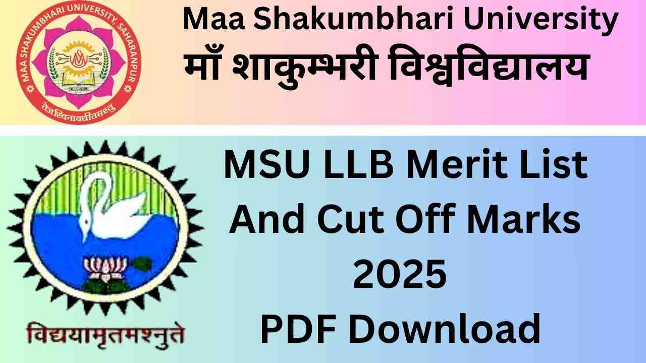 MSU LLB Merit List And Cut Off Marks PDF Download