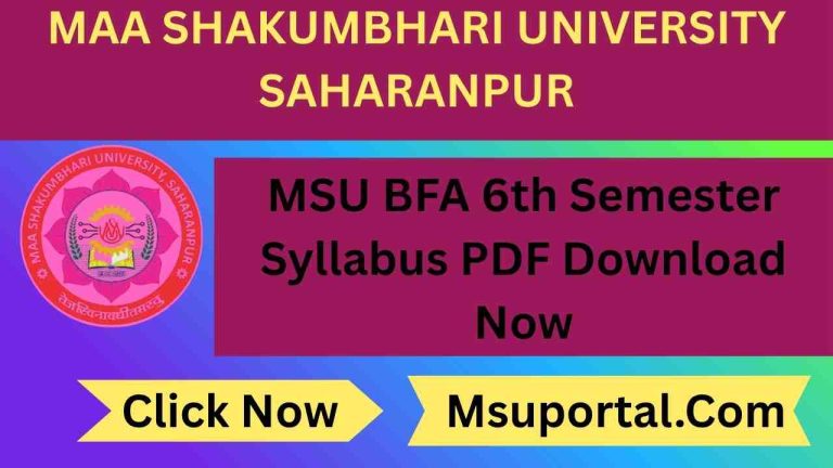 MSU BFA 6th Semester Syllabus PDF Download Now