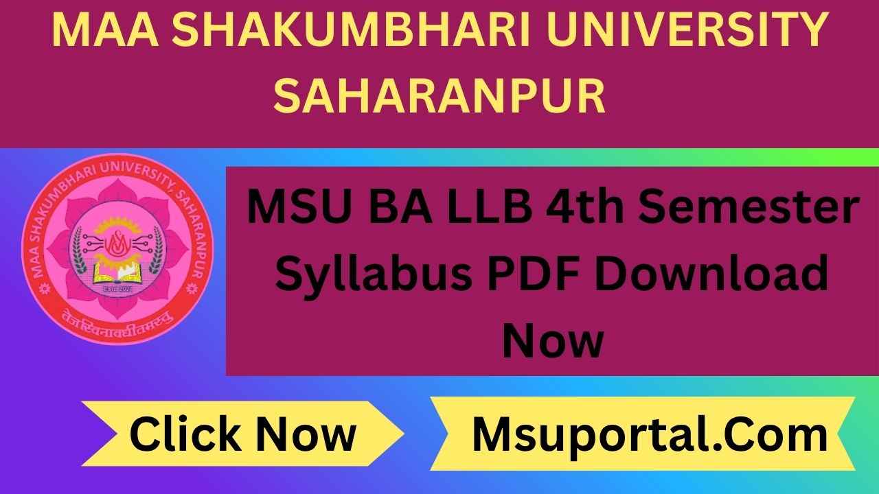 MSU BA LLB 4th Semester Syllabus PDF Download Now